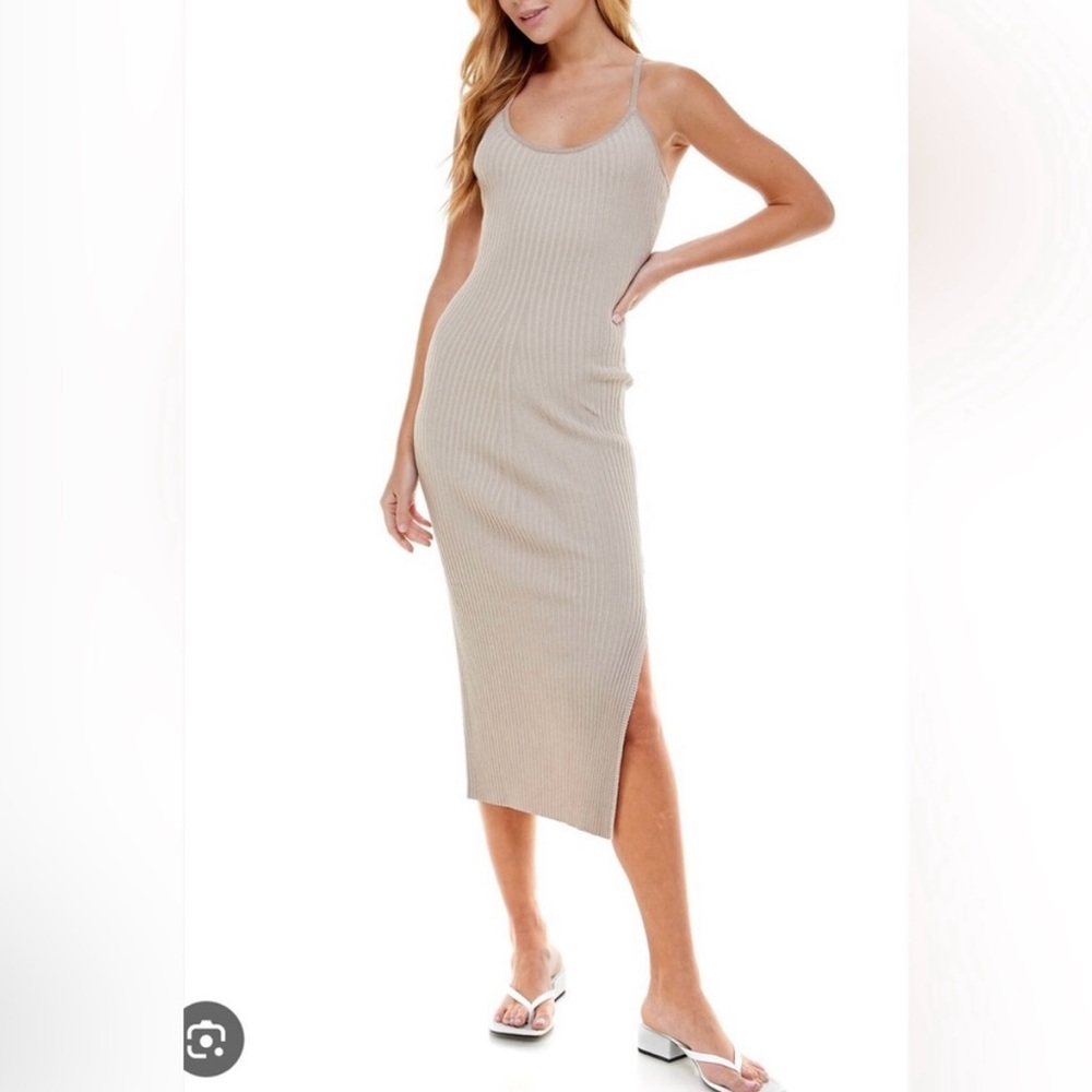 WAYF’98 Alicia T strap midi dress size S beige